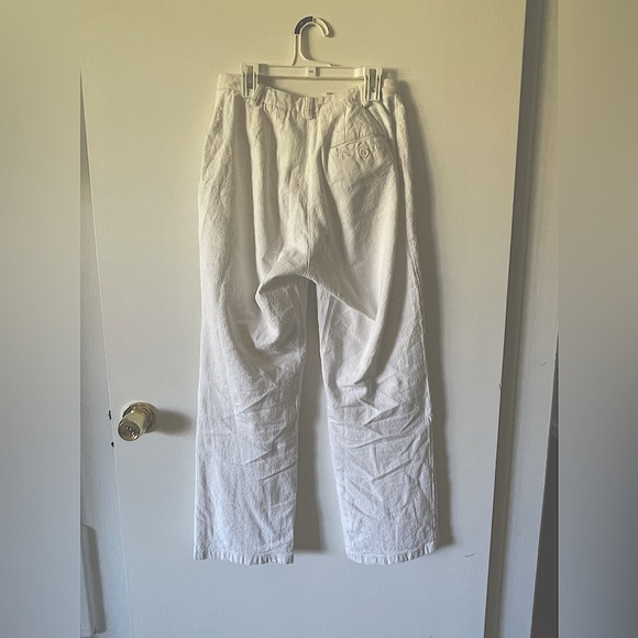 California White Linen Trousers - Picture 3 of 5